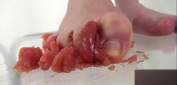  Step on a fish egg with a barefoot